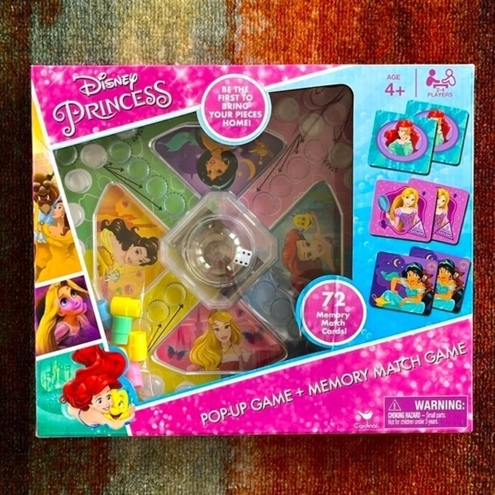 Brand New Disney Princess Pop Up Game & Memory Match Game Ariel Belle Jasmine